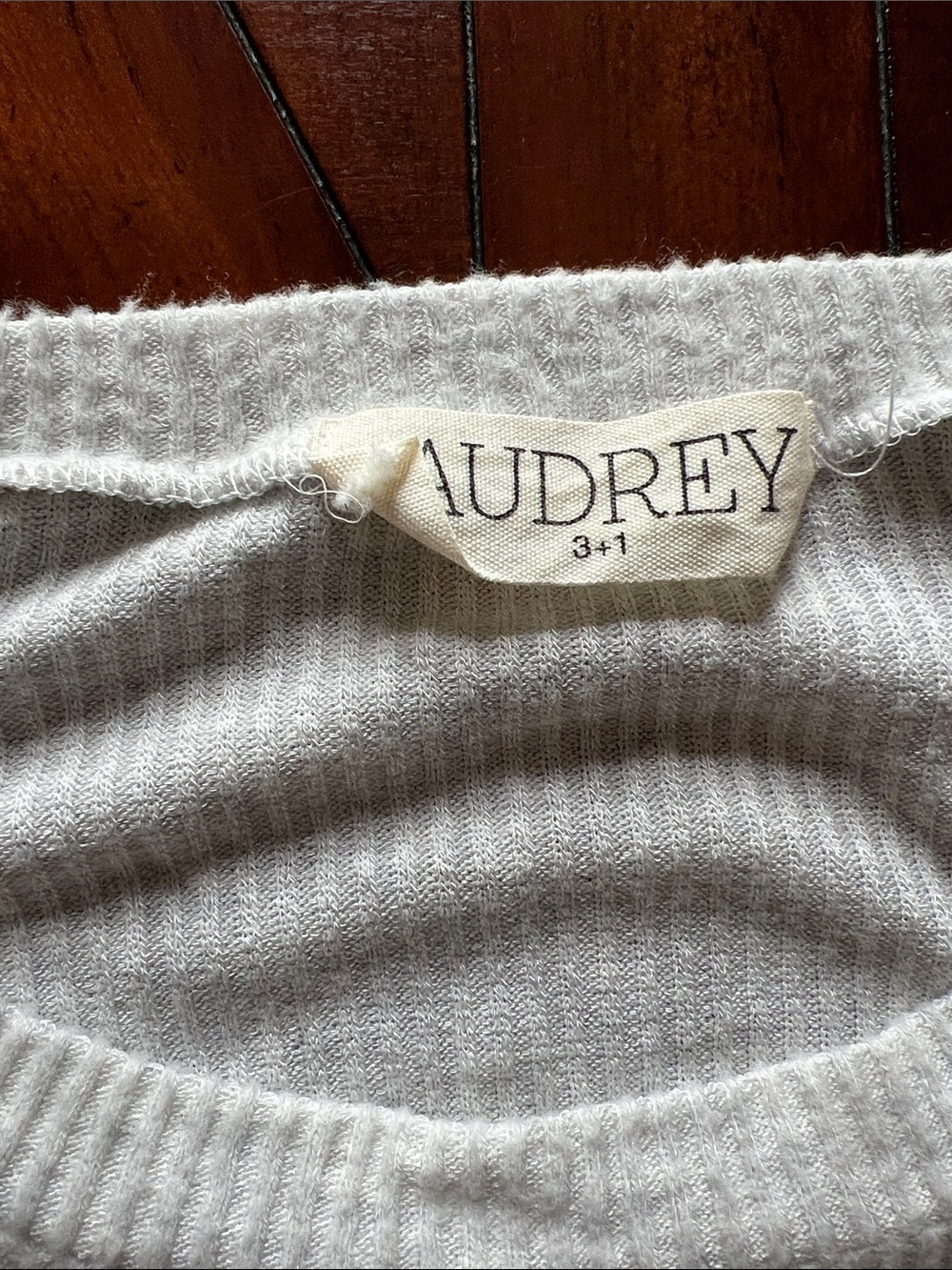 audrey Cream Ribbed Drawstring Cropped Sweater - Picture 2 of 6